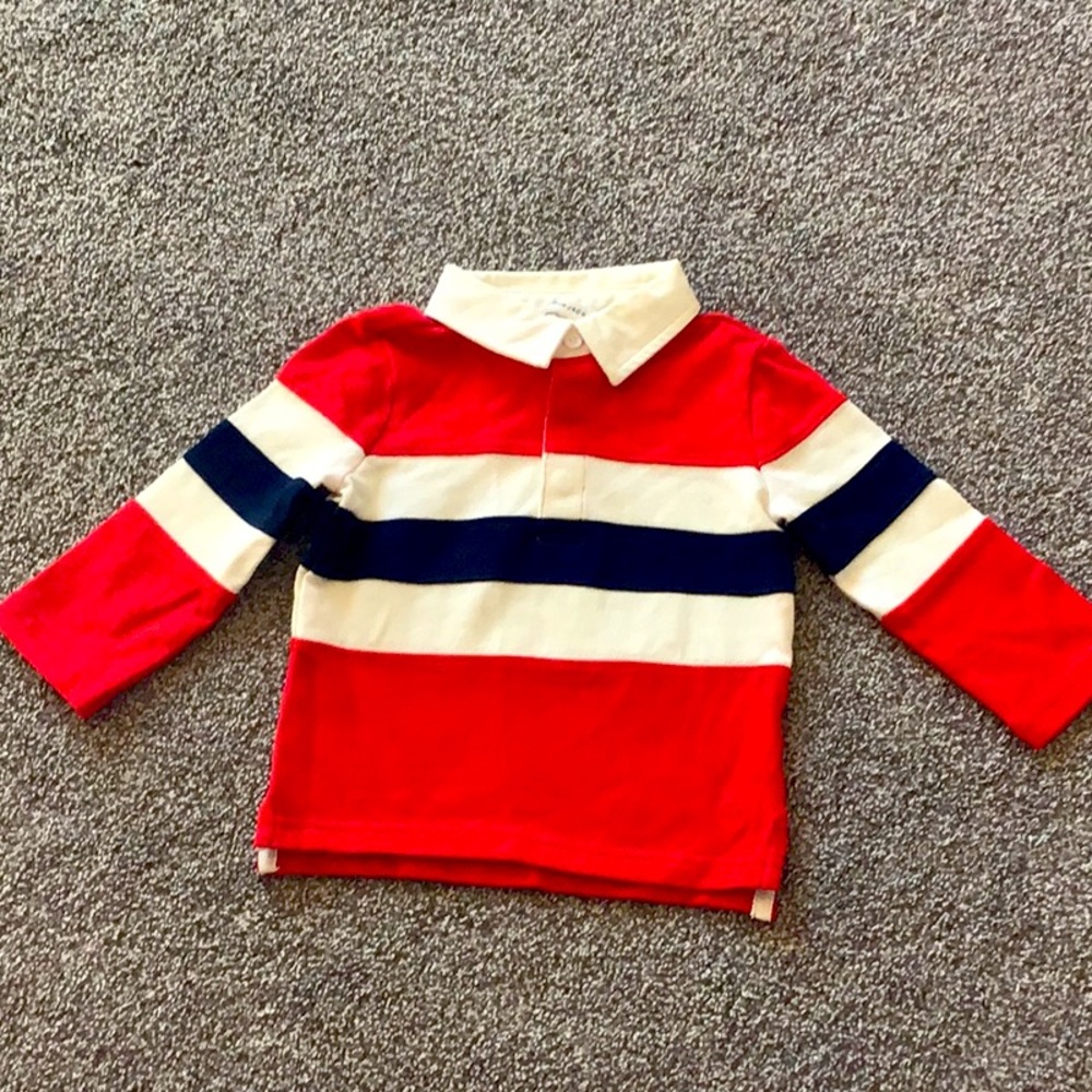 Janie and Jack Striped Red Polo sz 12-18 months  - Brand New